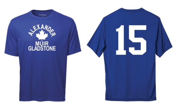 #5- Royal Blue Dryfit T-Shirt With Back #- Printed